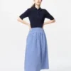 Womens Seersucker Volume Skirt | Gingham